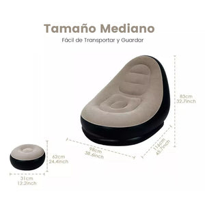 Sofa Gris Inflable  PosaPies+  Inflador