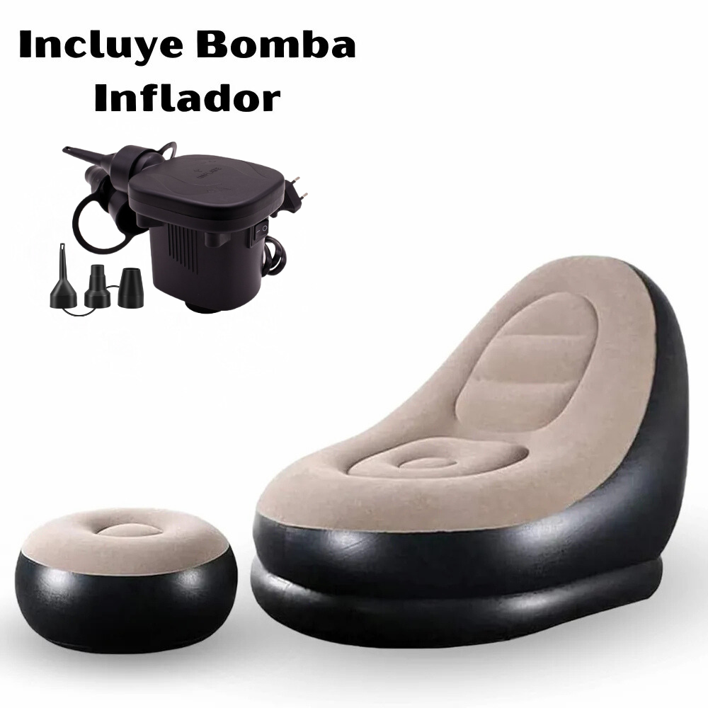 Sofa Gris Inflable  PosaPies+  Inflador